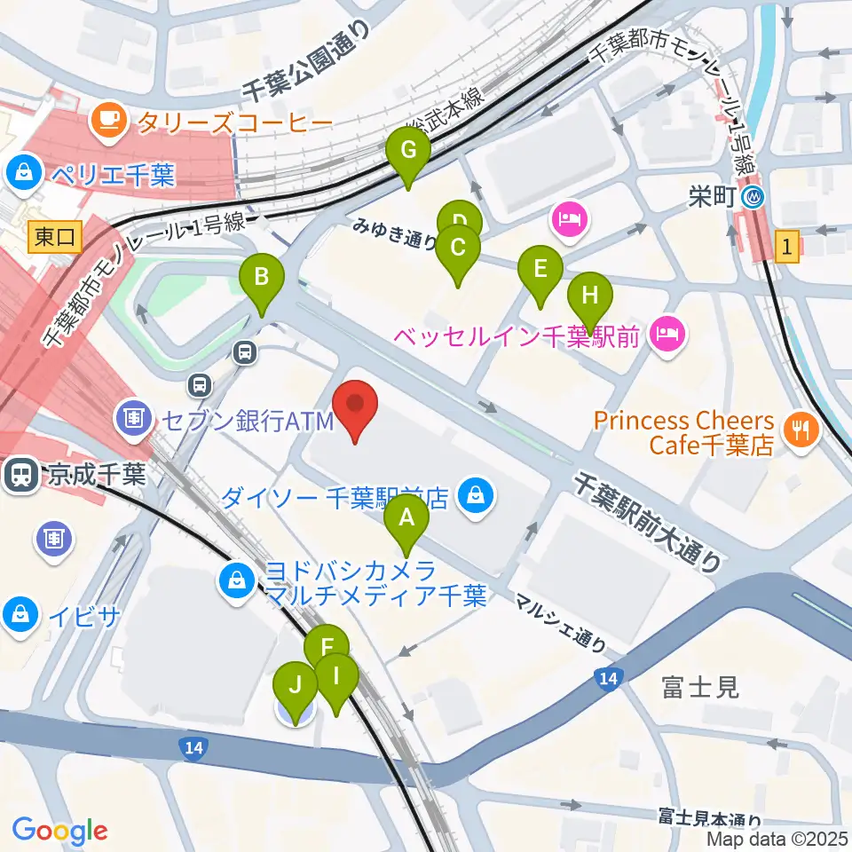 NHK文化センター千葉教室周辺の駐車場・コインパーキング一覧地図