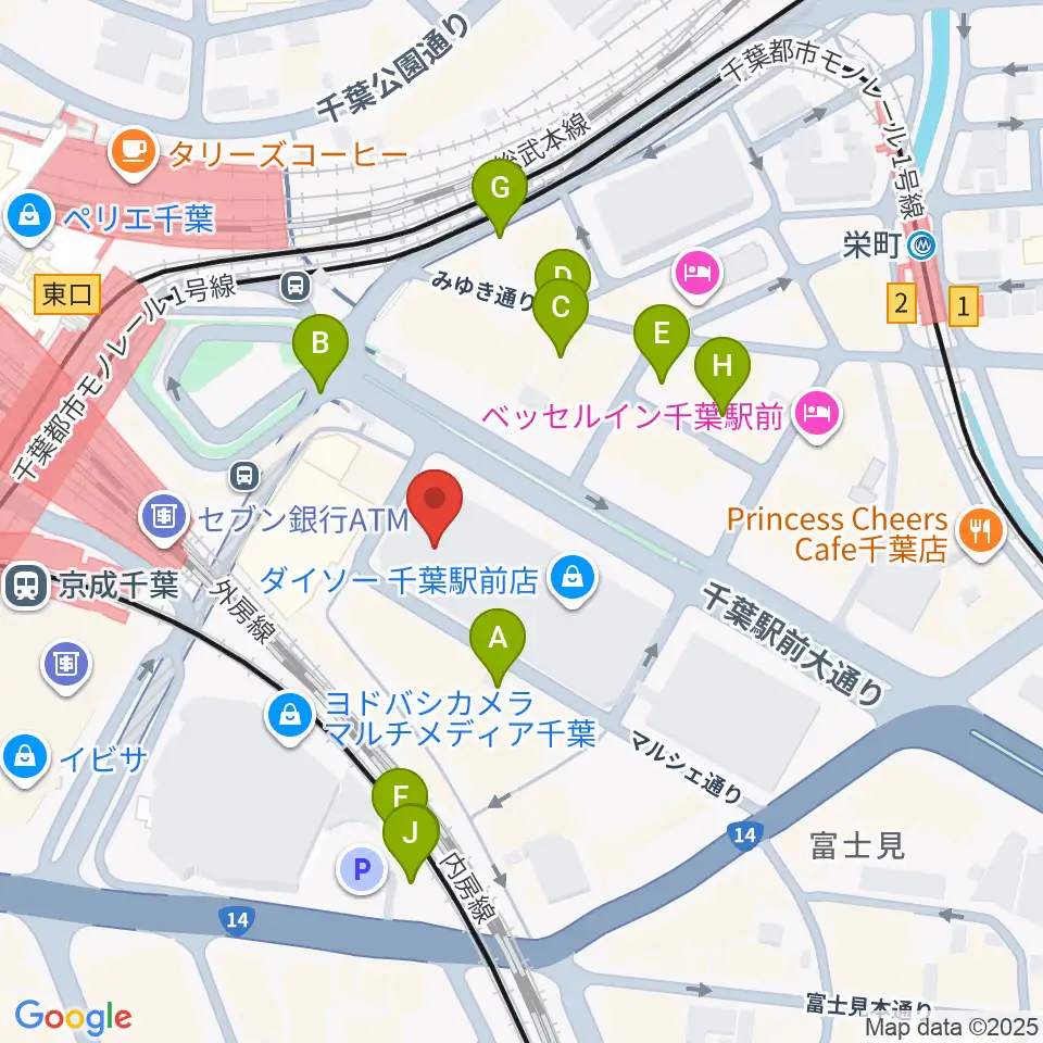 NHK文化センター千葉教室周辺の駐車場・コインパーキング一覧地図