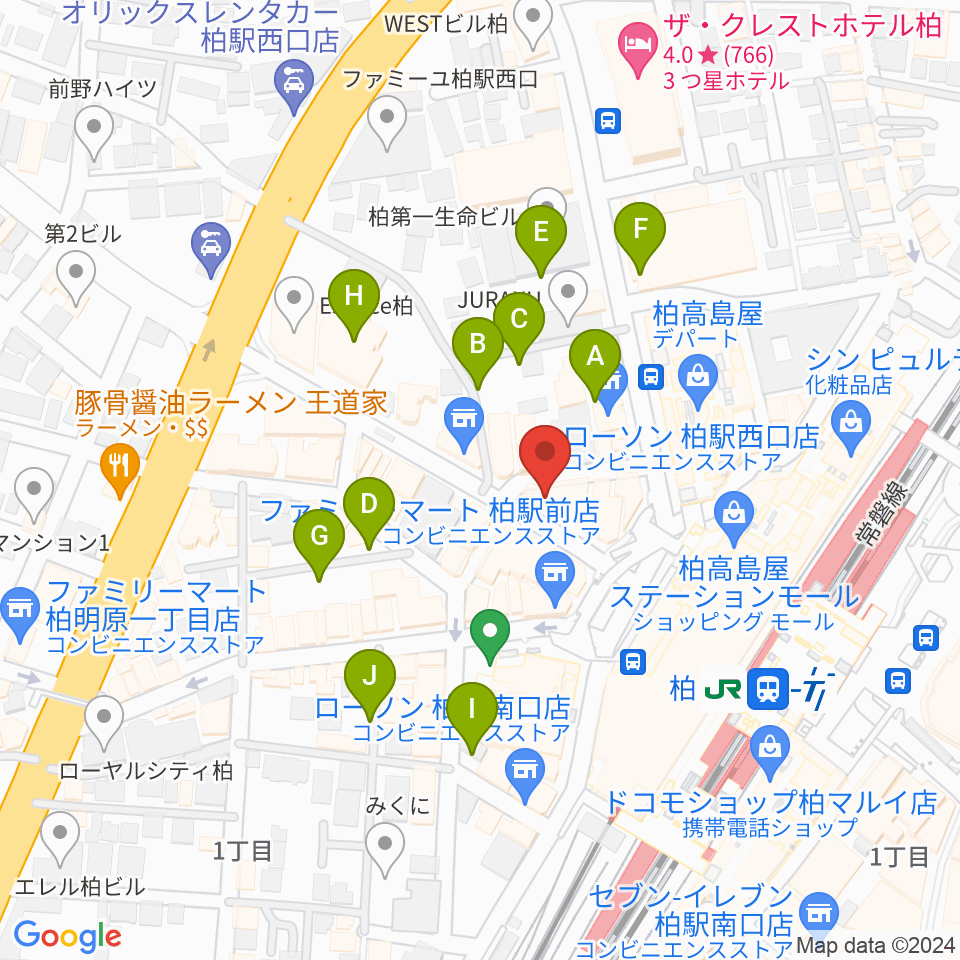 NHK文化センター柏教室周辺の駐車場・コインパーキング一覧地図