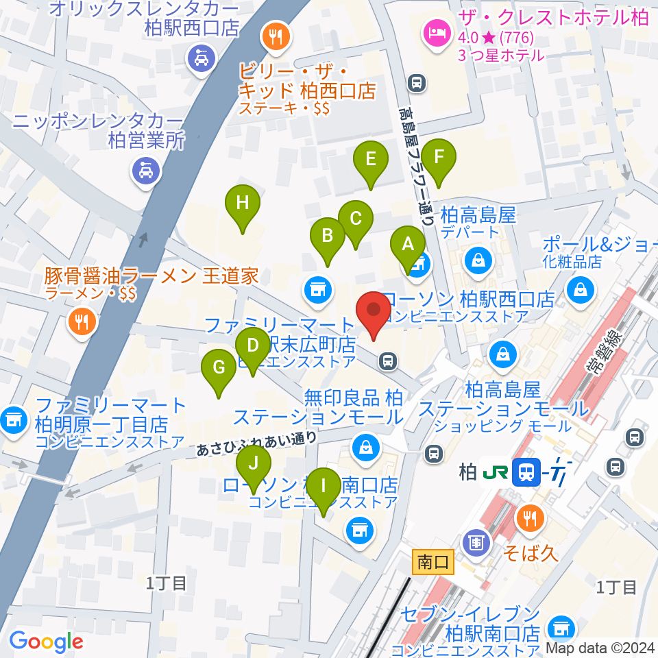 NHK文化センター柏教室周辺の駐車場・コインパーキング一覧地図