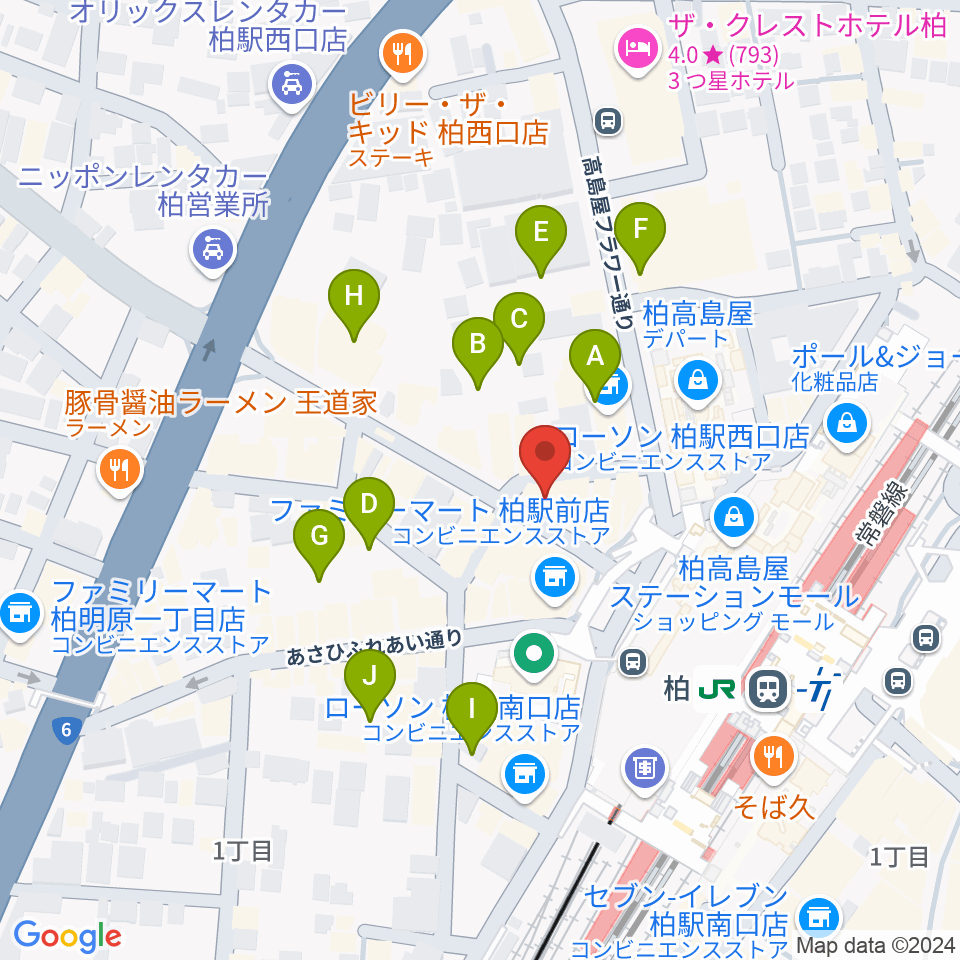 NHK文化センター柏教室周辺の駐車場・コインパーキング一覧地図