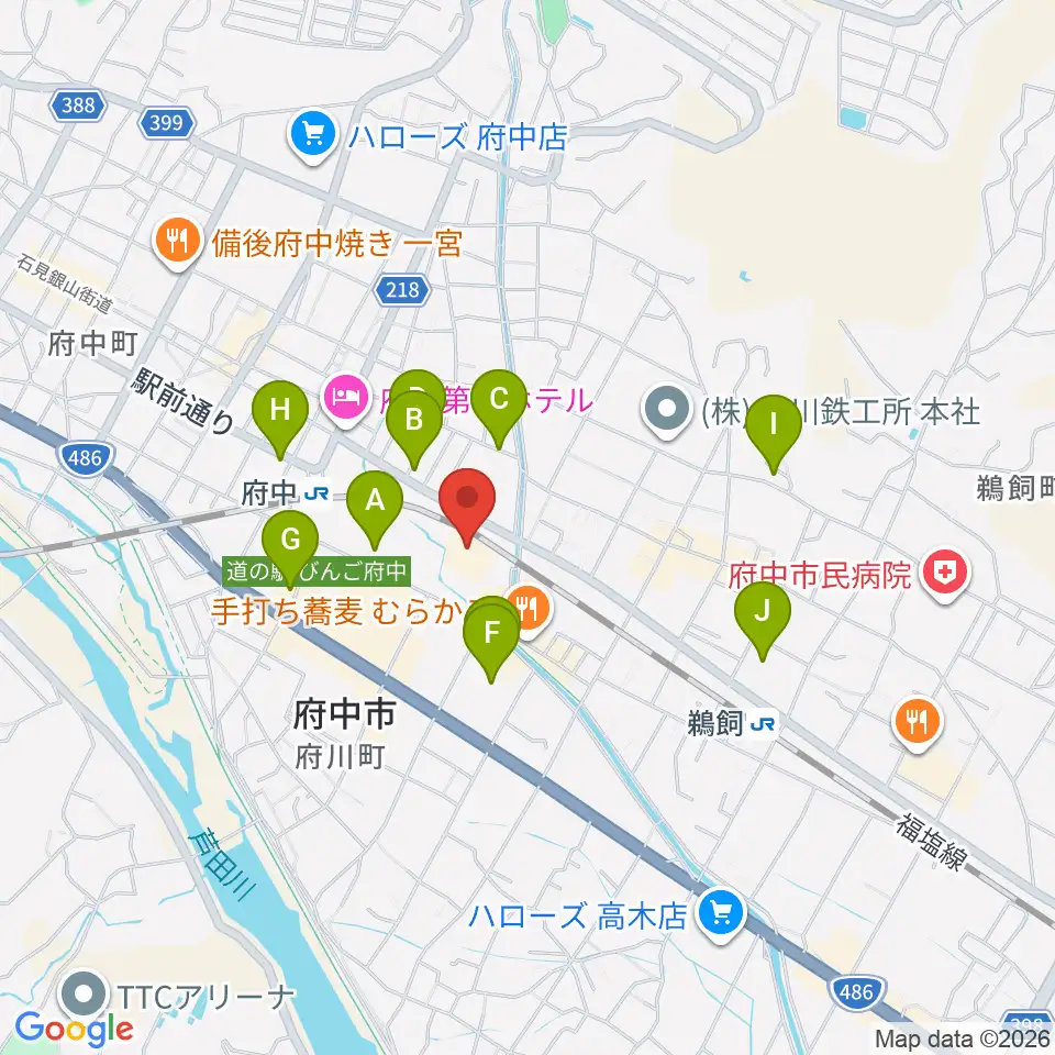 府中市文化センター 周辺の駐車場 コインパーキング一覧マップ