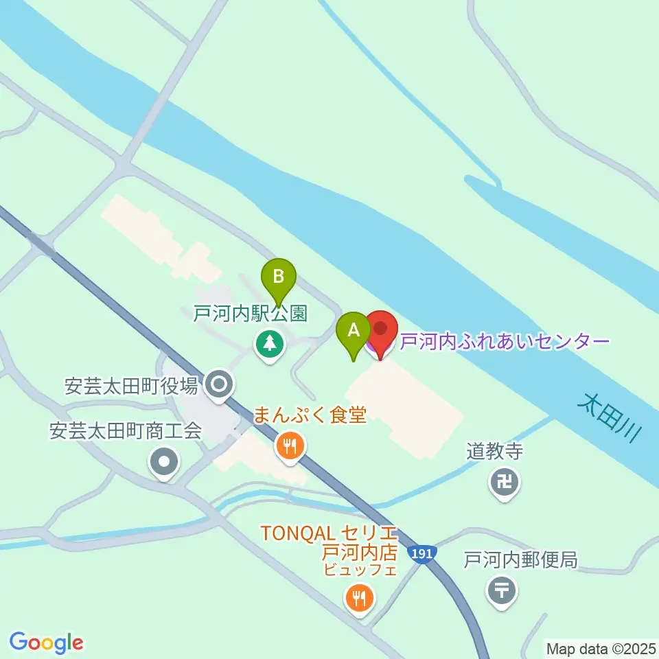 戸河内ふれあいセンター周辺の駐車場・コインパーキング一覧地図