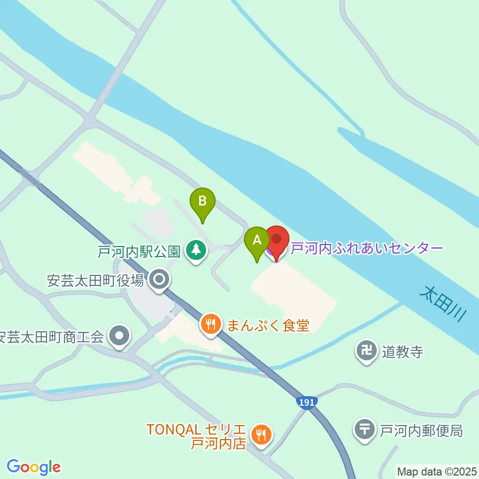 戸河内ふれあいセンター周辺の駐車場・コインパーキング一覧地図