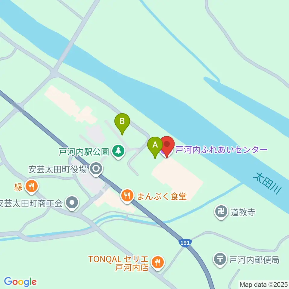 戸河内ふれあいセンター周辺の駐車場・コインパーキング一覧地図