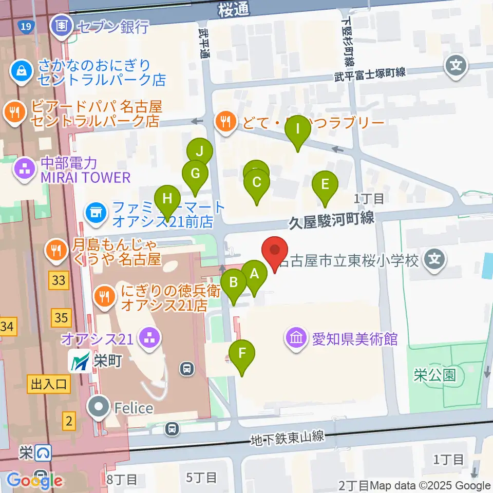 NHK文化センター 名古屋教室周辺の駐車場・コインパーキング一覧地図