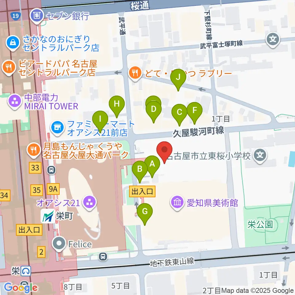 NHK文化センター 名古屋教室周辺の駐車場・コインパーキング一覧地図