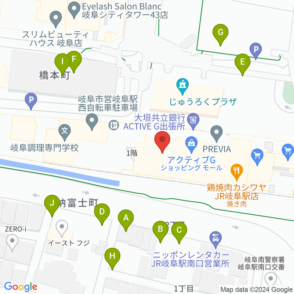 NHK文化センター 岐阜教室周辺の駐車場・コインパーキング一覧地図