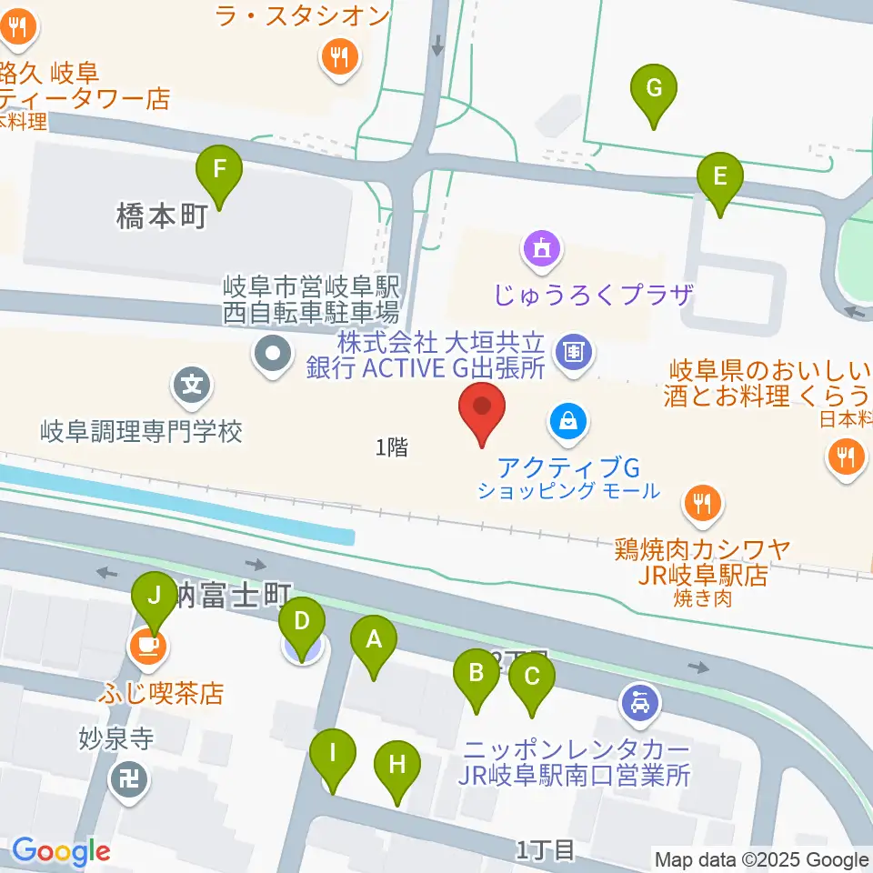 NHK文化センター 岐阜教室周辺の駐車場・コインパーキング一覧地図