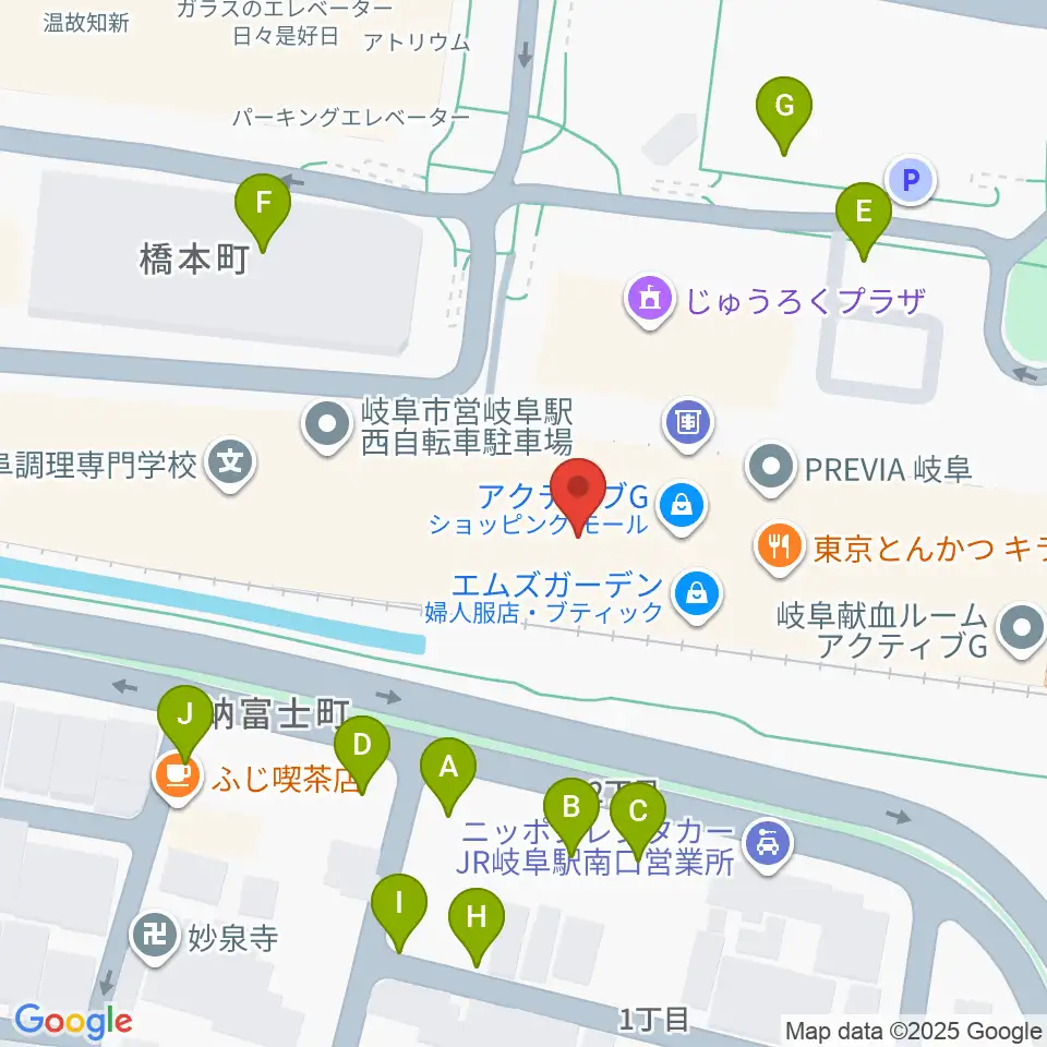 NHK文化センター 岐阜教室周辺の駐車場・コインパーキング一覧地図