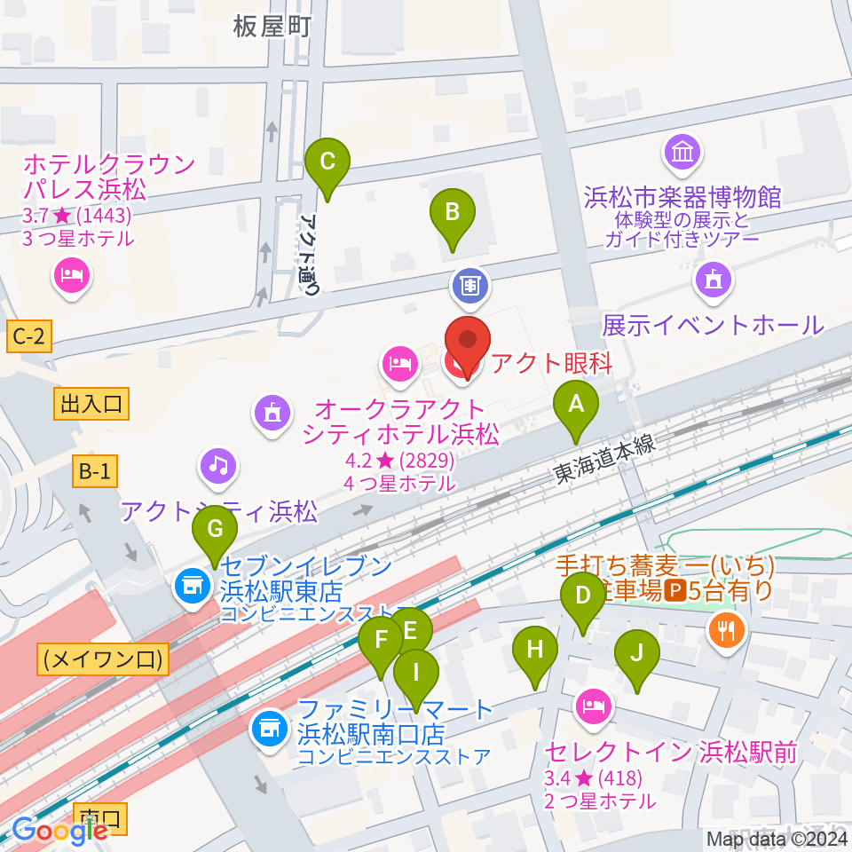 NHK文化センター浜松教室周辺の駐車場・コインパーキング一覧地図