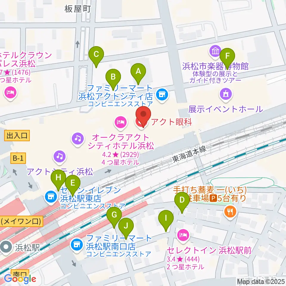 NHK文化センター浜松教室周辺の駐車場・コインパーキング一覧地図