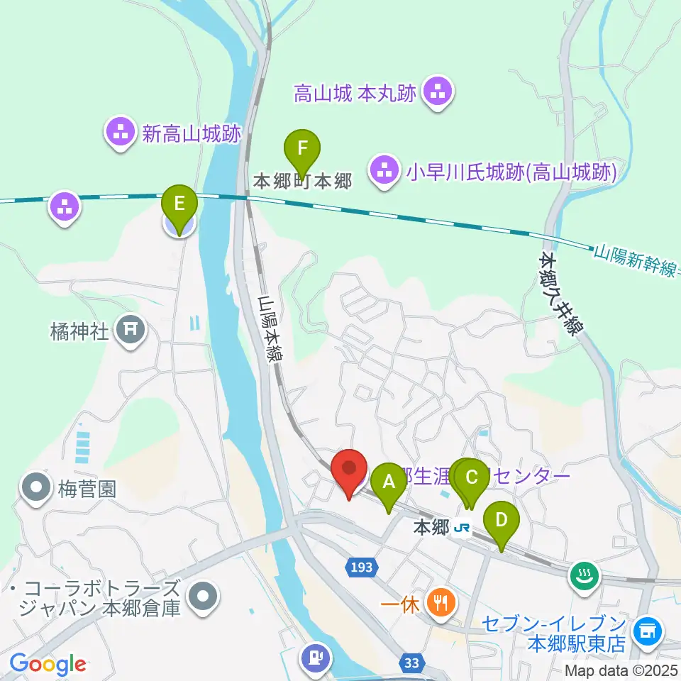本郷生涯学習センター にいたかホール周辺の駐車場・コインパーキング一覧地図