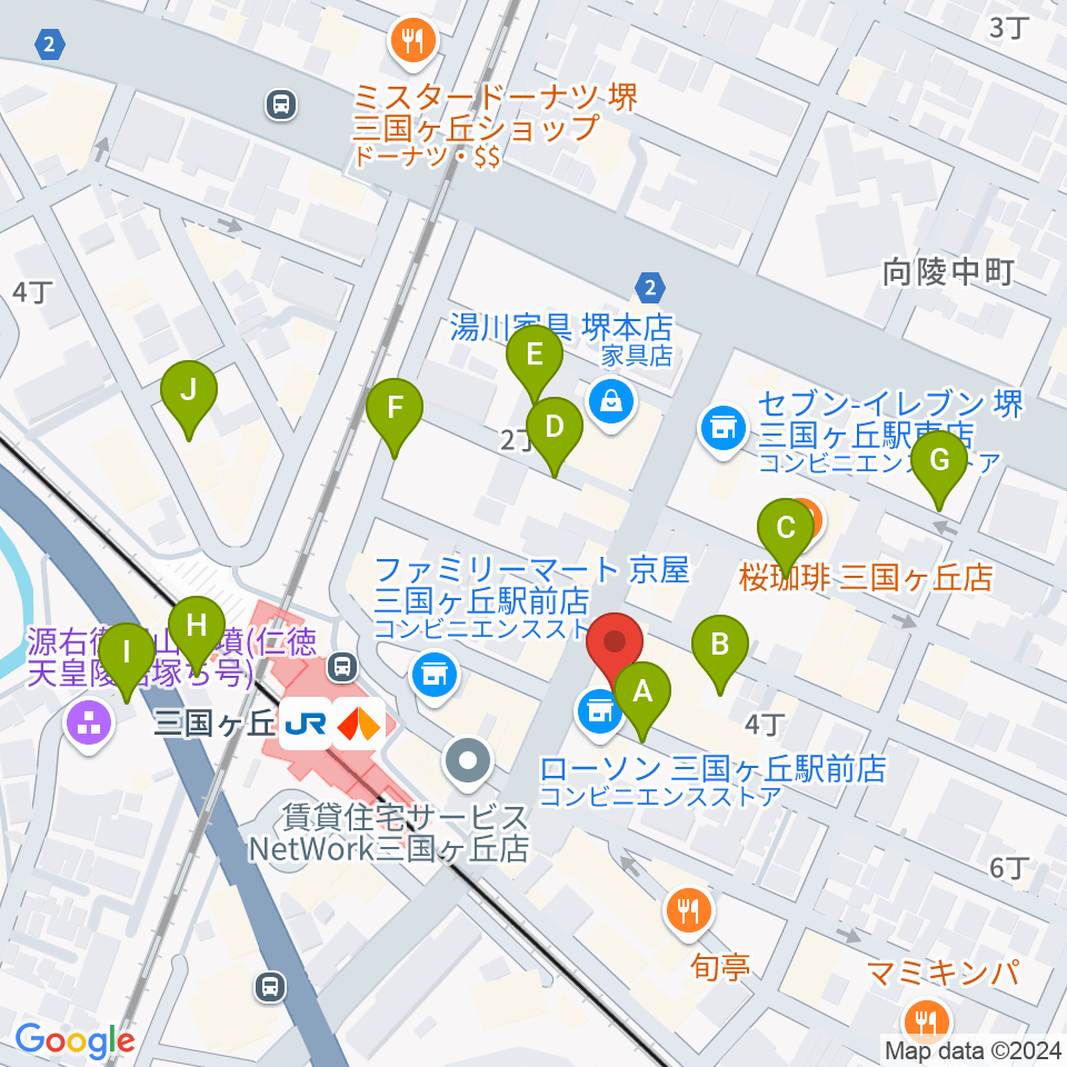 三国ヶ丘FUZZ(ファズ)周辺の駐車場・コインパーキング一覧地図