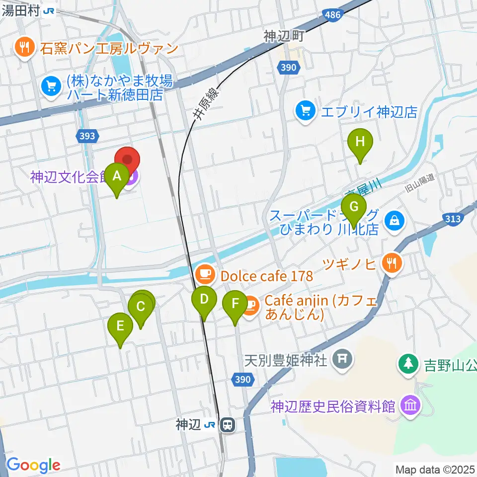 福山市神辺文化会館周辺の駐車場・コインパーキング一覧地図