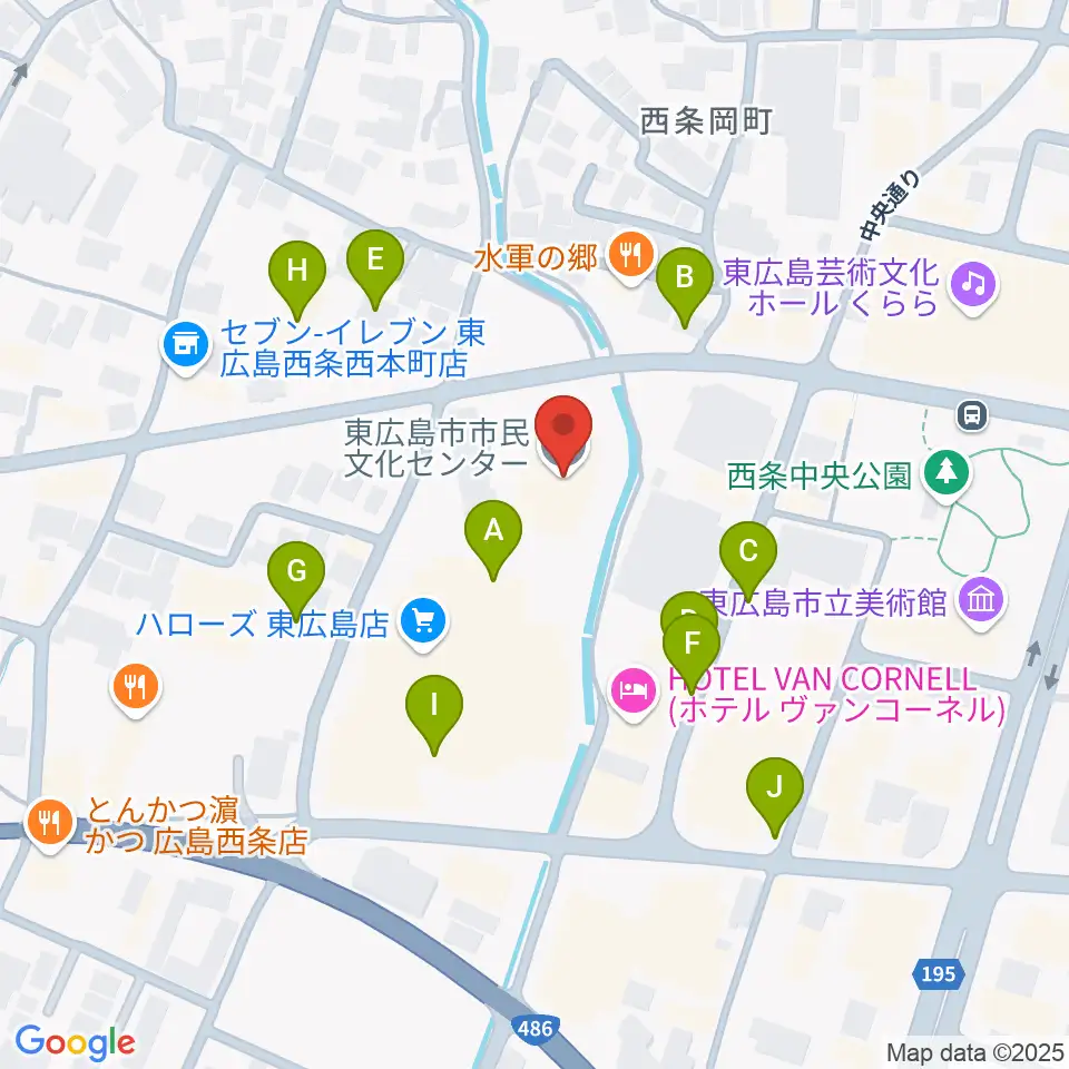 東広島市市民文化センター周辺の駐車場・コインパーキング一覧地図