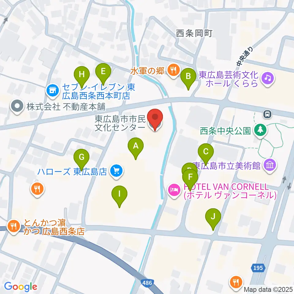東広島市市民文化センター周辺の駐車場・コインパーキング一覧地図