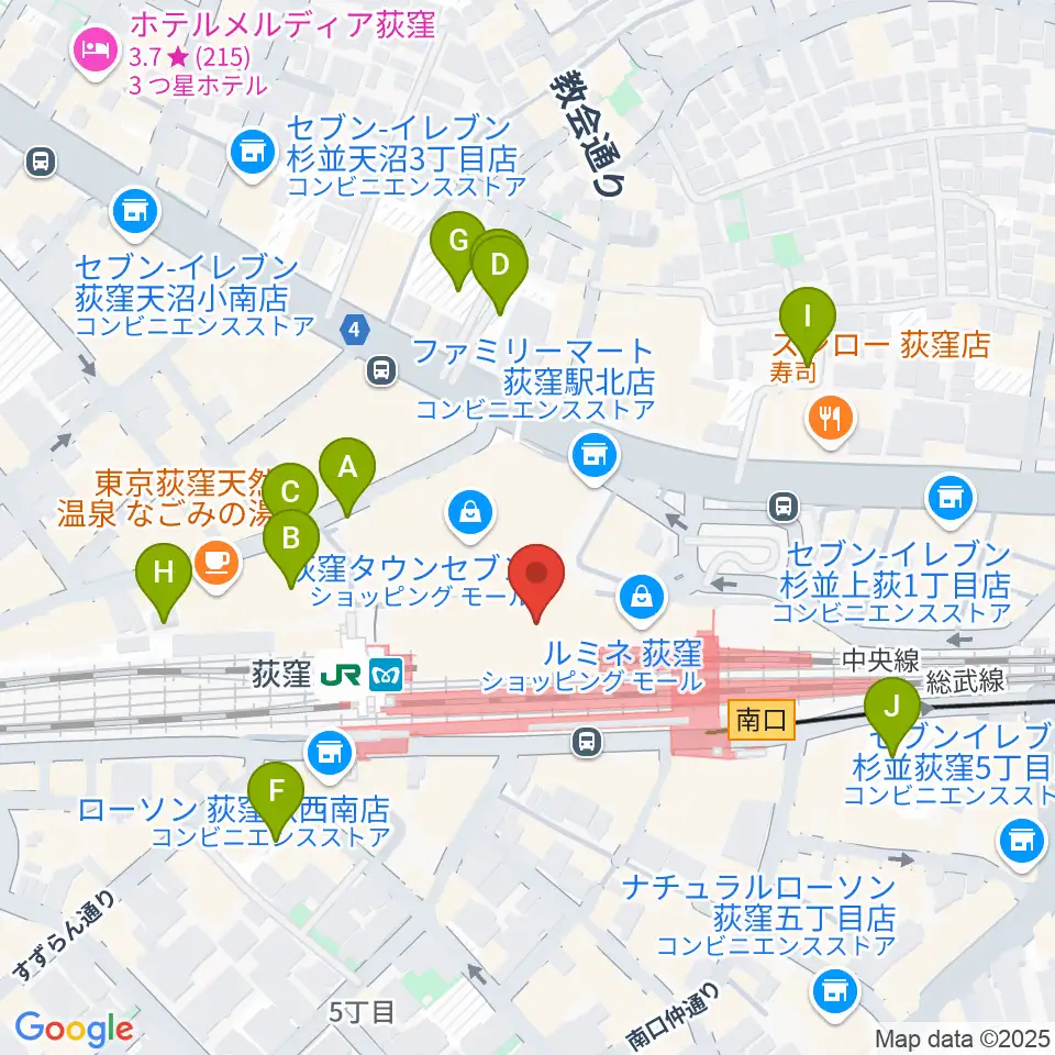 よみうりカルチャー荻窪周辺の駐車場・コインパーキング一覧地図