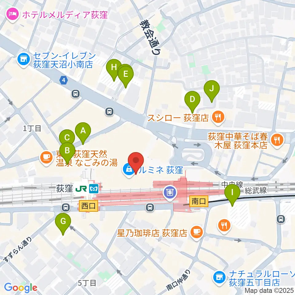 よみうりカルチャー荻窪周辺の駐車場・コインパーキング一覧地図