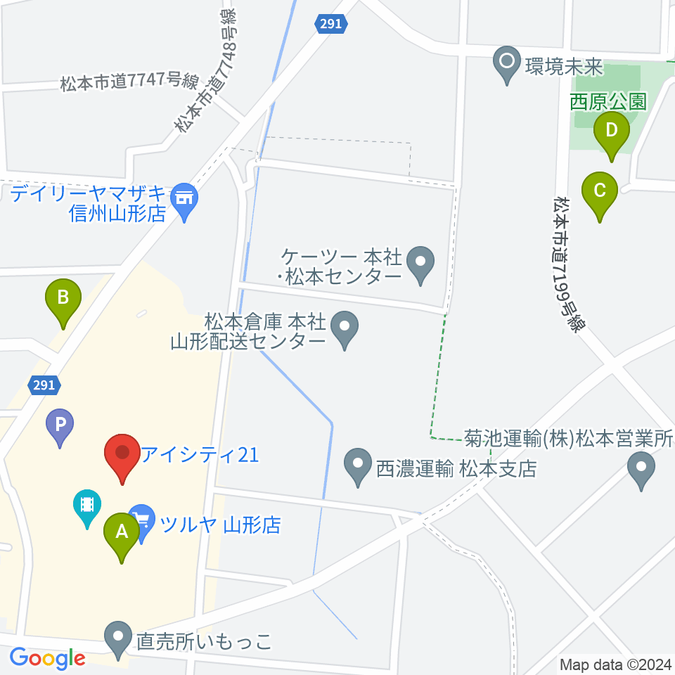 NHK文化センター 松本・iCITY21教室周辺の駐車場・コインパーキング一覧地図