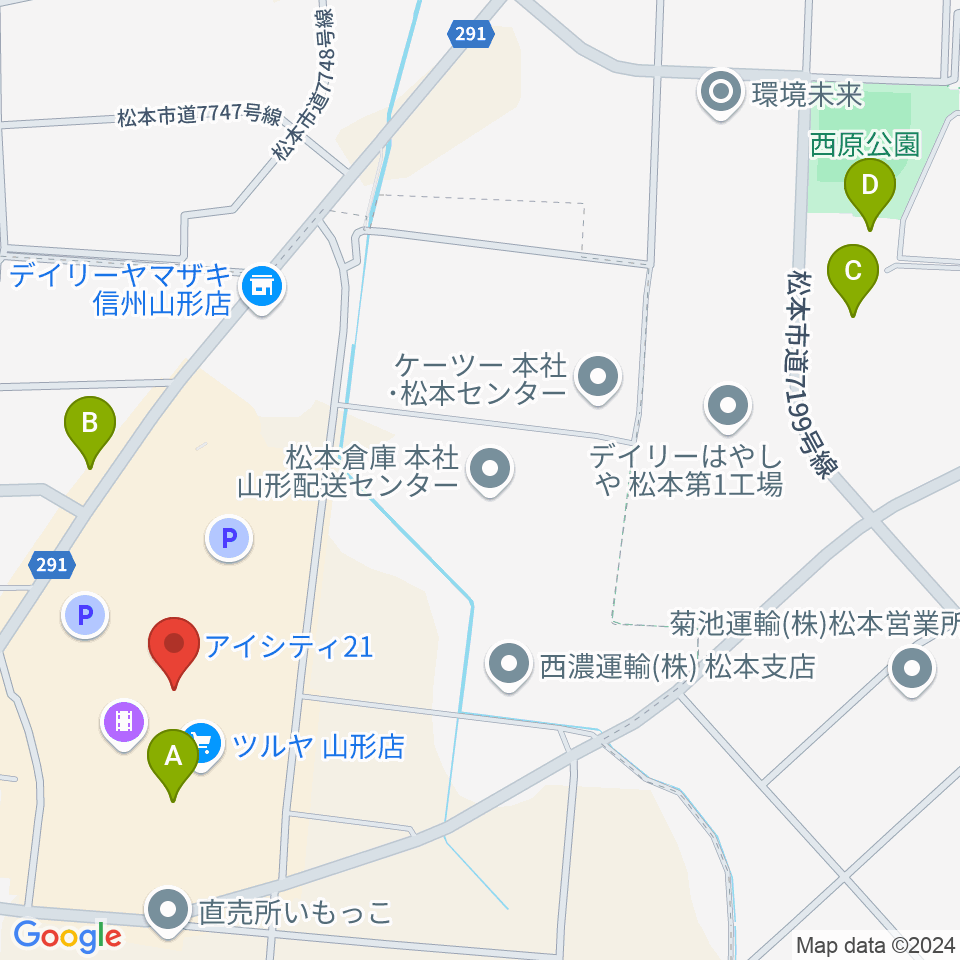 NHK文化センター 松本・iCITY21教室周辺の駐車場・コインパーキング一覧地図