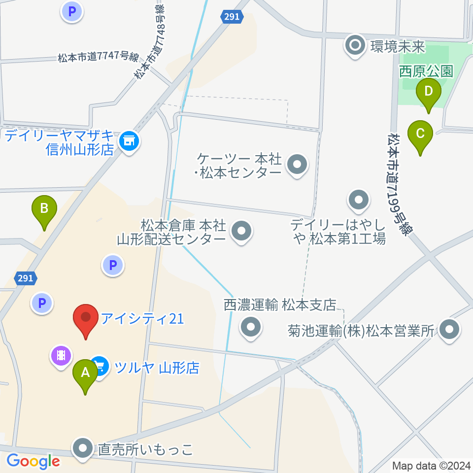 NHK文化センター 松本・iCITY21教室周辺の駐車場・コインパーキング一覧地図