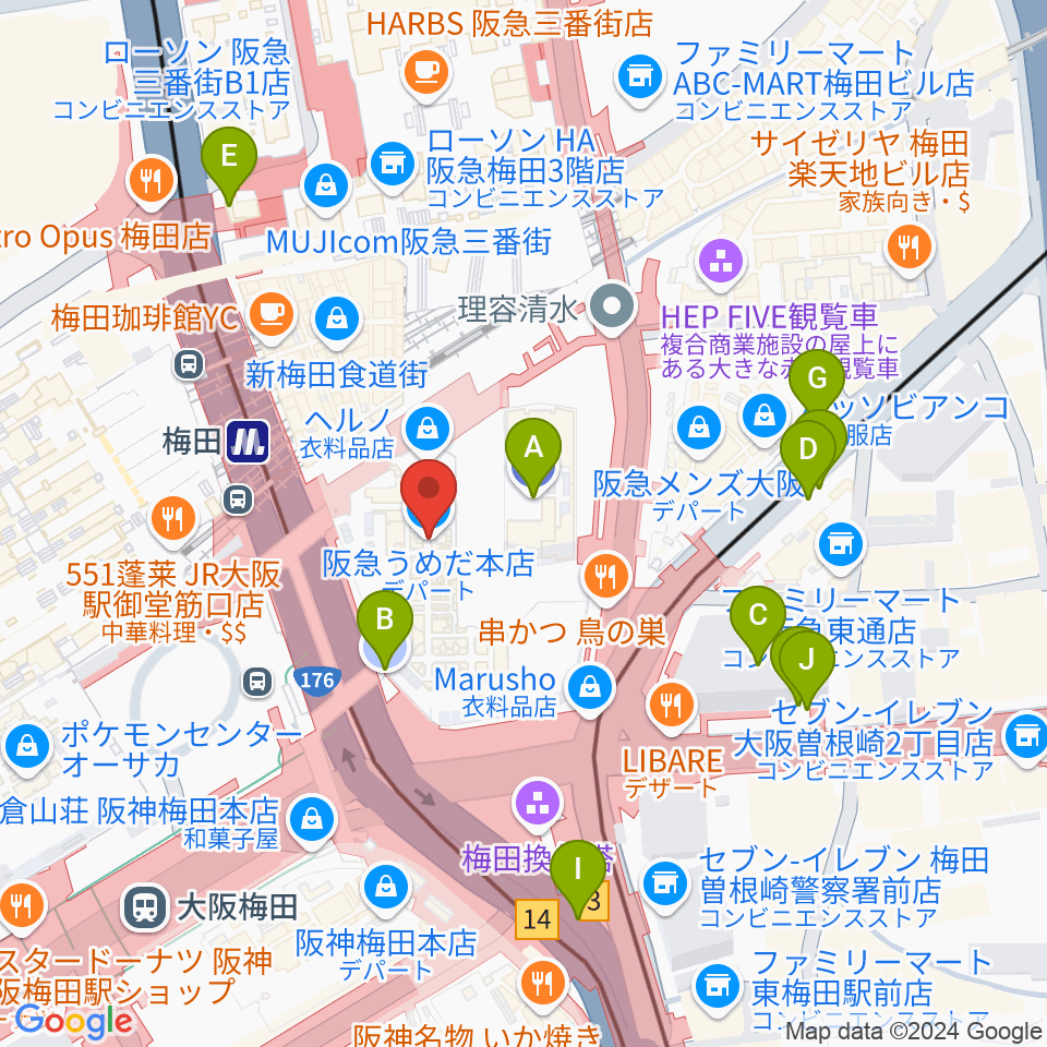 NHK文化センター 梅田教室周辺の駐車場・コインパーキング一覧地図