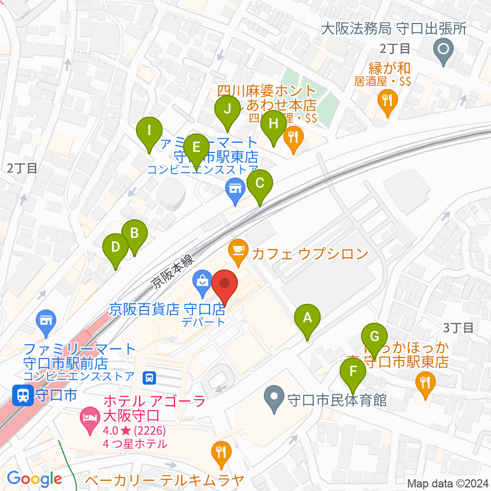 NHK文化センター 守口教室周辺の駐車場・コインパーキング一覧地図