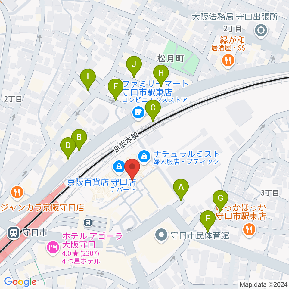 NHK文化センター 守口教室周辺の駐車場・コインパーキング一覧地図