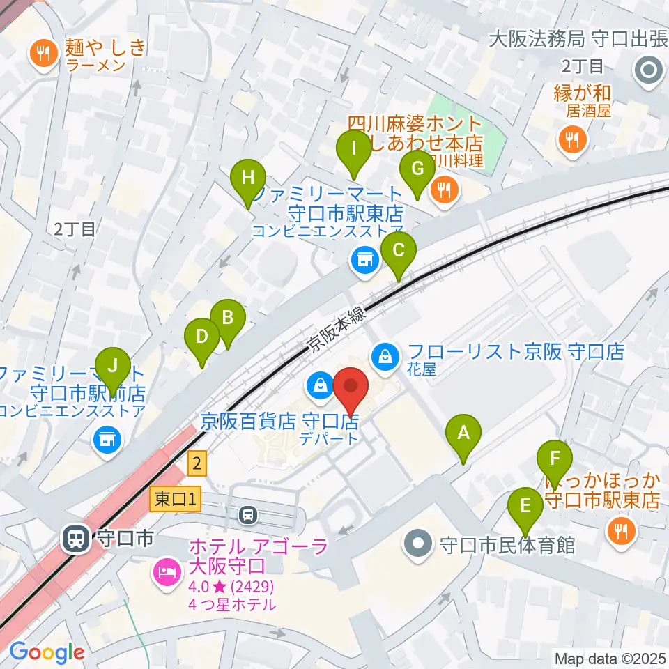 NHK文化センター 守口教室周辺の駐車場・コインパーキング一覧地図