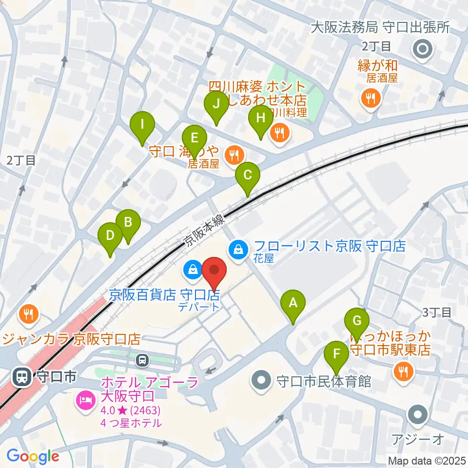 NHK文化センター 守口教室周辺の駐車場・コインパーキング一覧地図