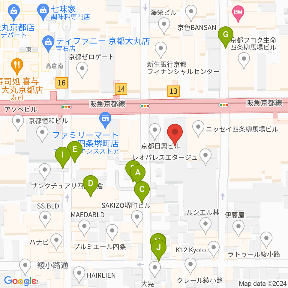 NHK文化センター京都教室周辺の駐車場・コインパーキング一覧地図