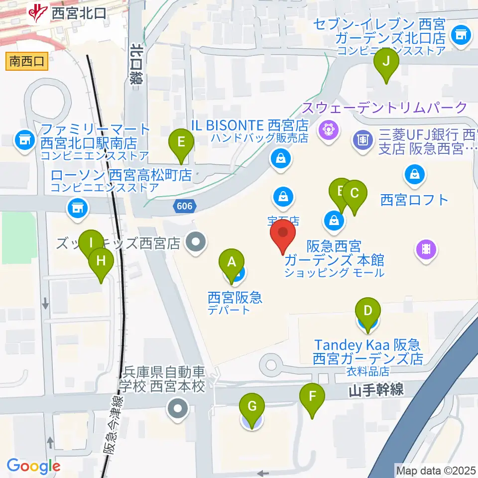 NHK文化センター西宮ガーデンズ教室周辺の駐車場・コインパーキング一覧地図
