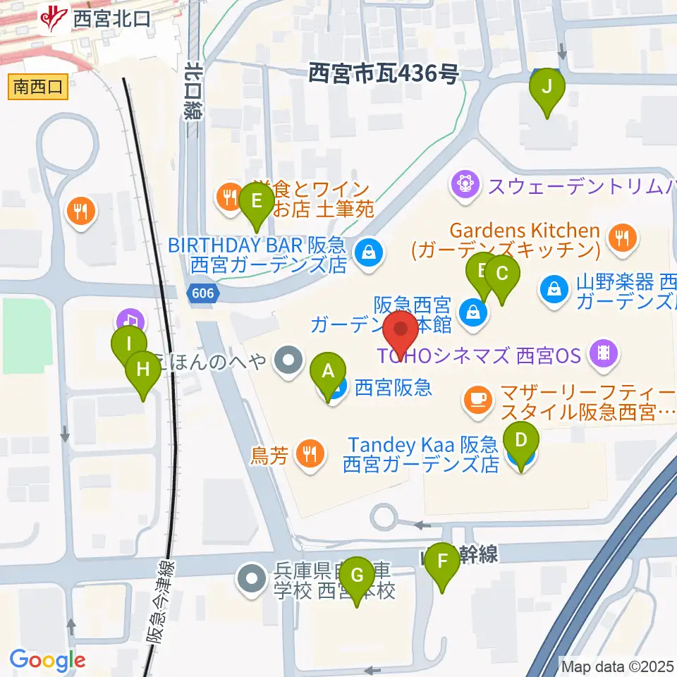 NHK文化センター西宮ガーデンズ教室周辺の駐車場・コインパーキング一覧地図