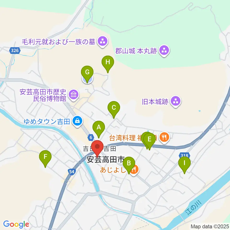 安芸高田市民文化センター クリスタルアージョ周辺の駐車場・コインパーキング一覧地図
