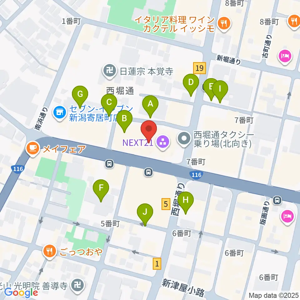新潟市民プラザ周辺の駐車場・コインパーキング一覧地図