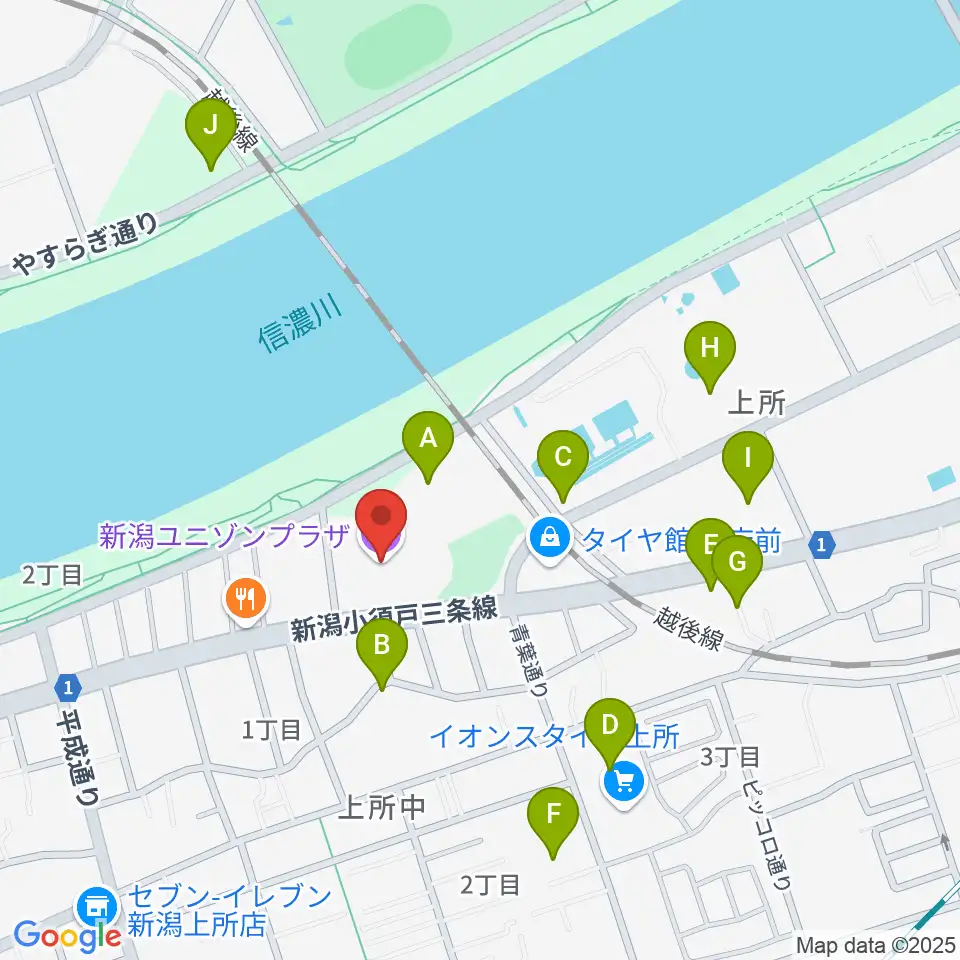 新潟ユニゾンプラザ周辺の駐車場・コインパーキング一覧地図