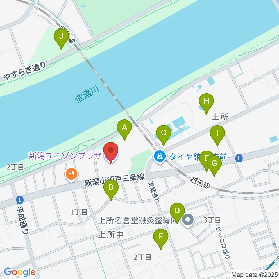 新潟ユニゾンプラザ周辺の駐車場・コインパーキング一覧地図