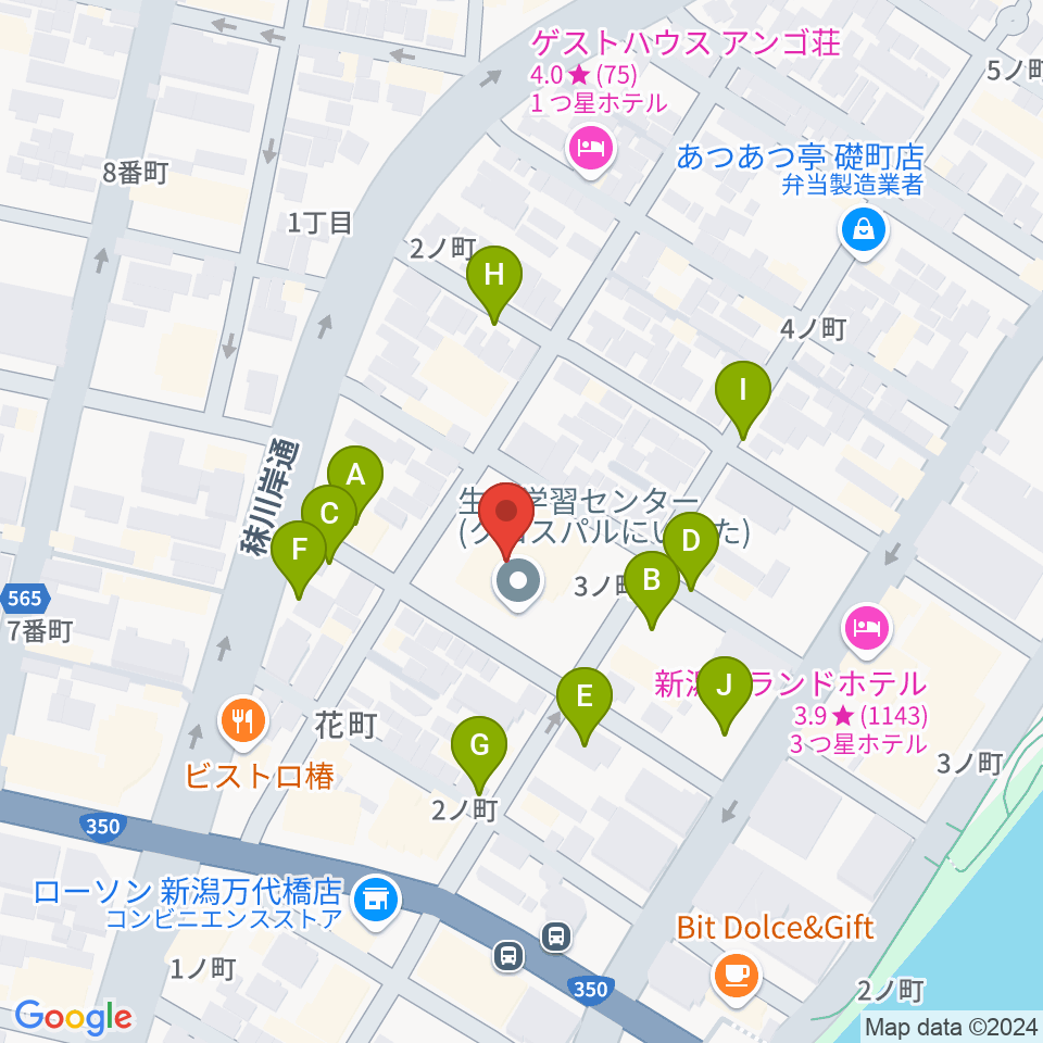 クロスパルにいがた周辺の駐車場・コインパーキング一覧地図