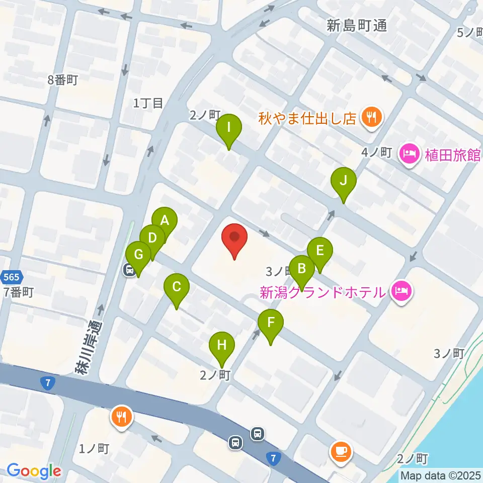 クロスパルにいがた周辺の駐車場・コインパーキング一覧地図