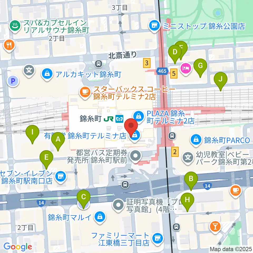 よみうりカルチャー錦糸町周辺の駐車場・コインパーキング一覧地図