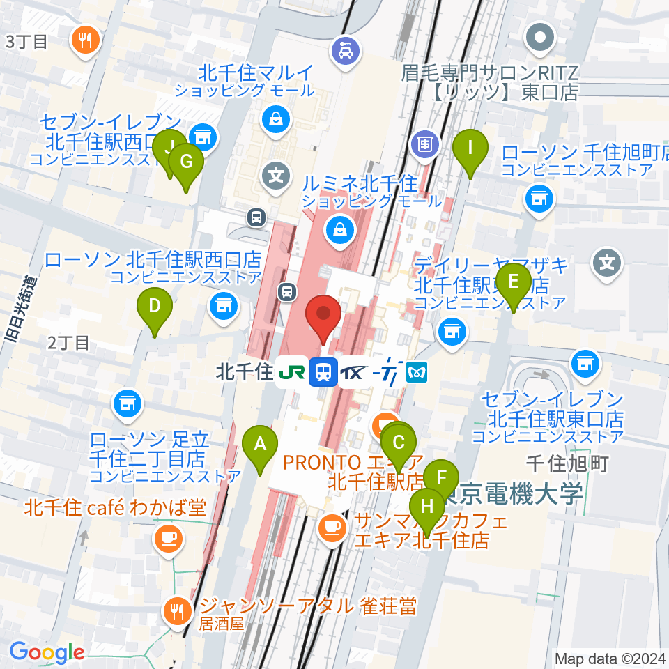 よみうりカルチャー北千住周辺の駐車場・コインパーキング一覧地図