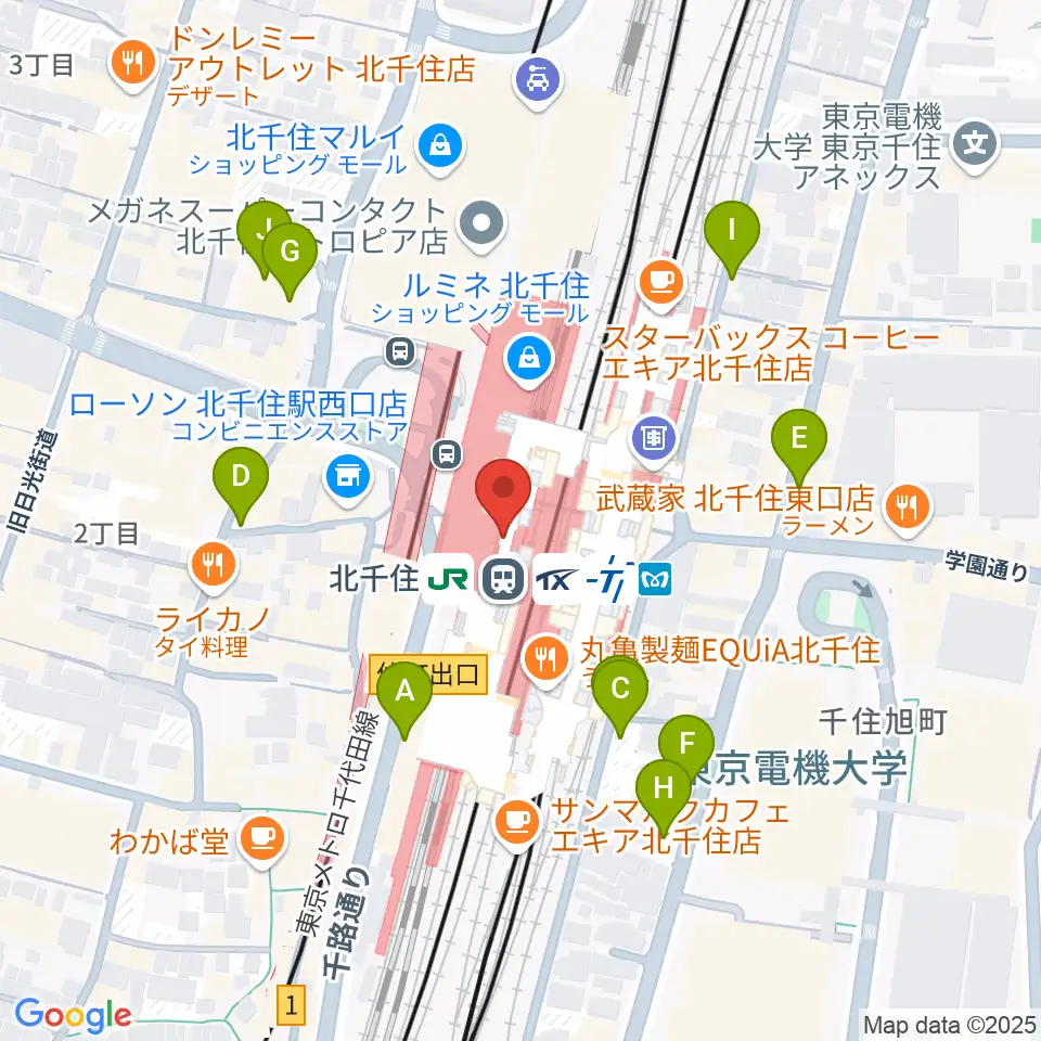 よみうりカルチャー北千住周辺の駐車場・コインパーキング一覧地図