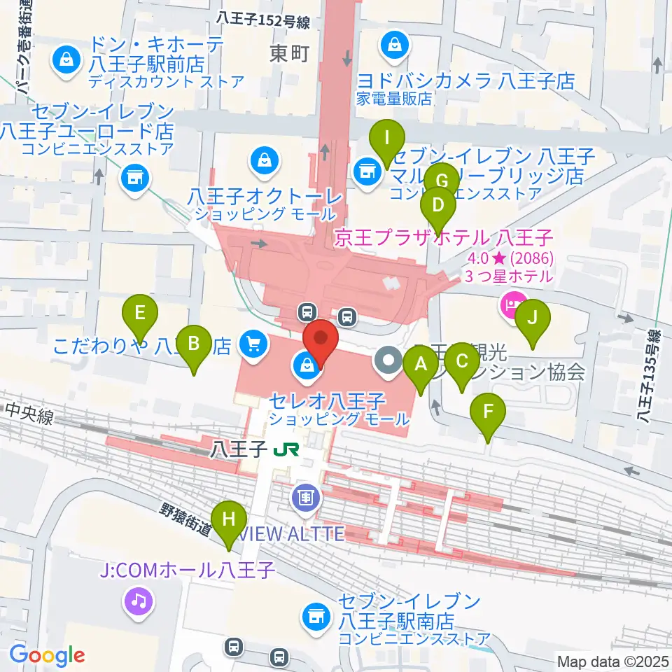 よみうりカルチャー八王子周辺の駐車場・コインパーキング一覧地図