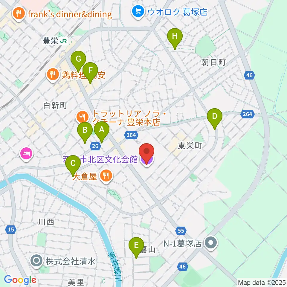 新潟市北区文化会館周辺の駐車場・コインパーキング一覧地図