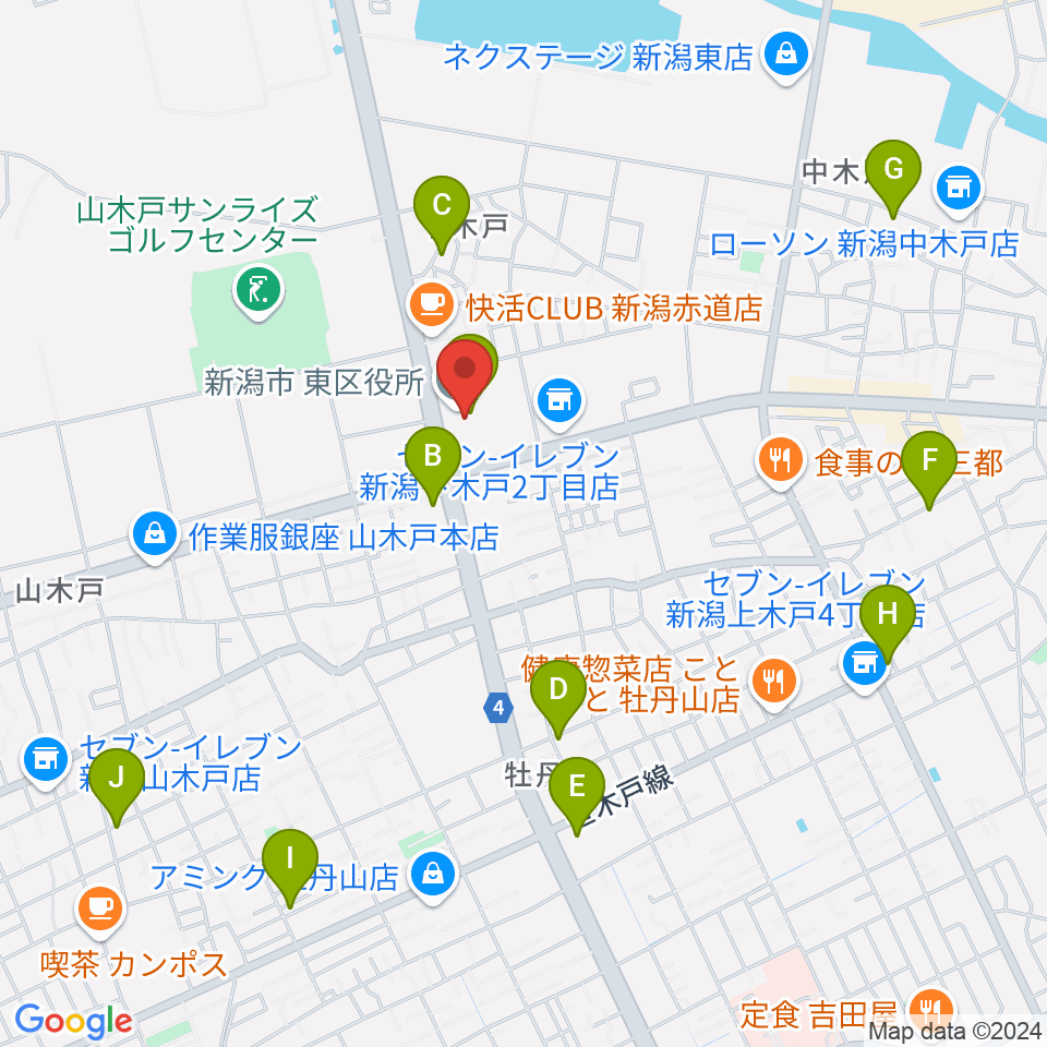 新潟市東区プラザ周辺の駐車場・コインパーキング一覧地図