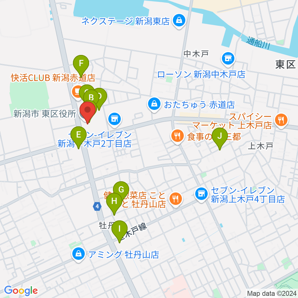 新潟市東区プラザ周辺の駐車場・コインパーキング一覧地図