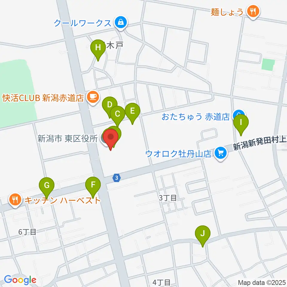 新潟市東区プラザ周辺の駐車場・コインパーキング一覧地図