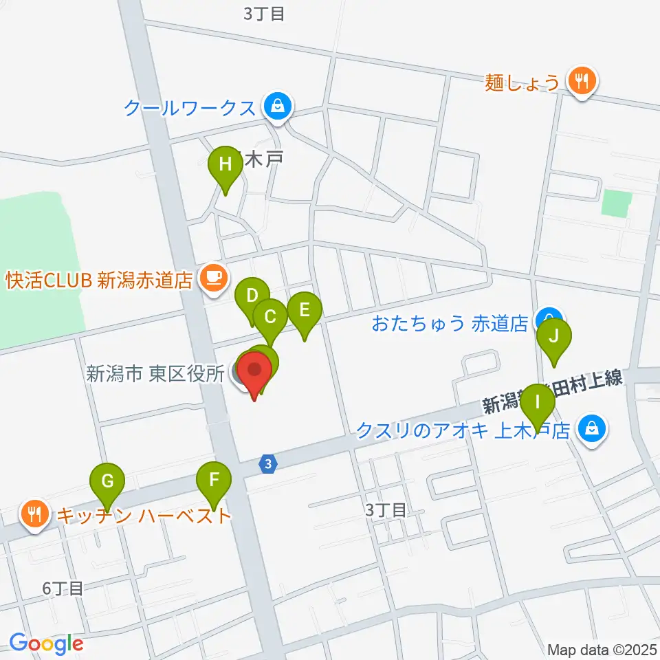 新潟市東区プラザ周辺の駐車場・コインパーキング一覧地図