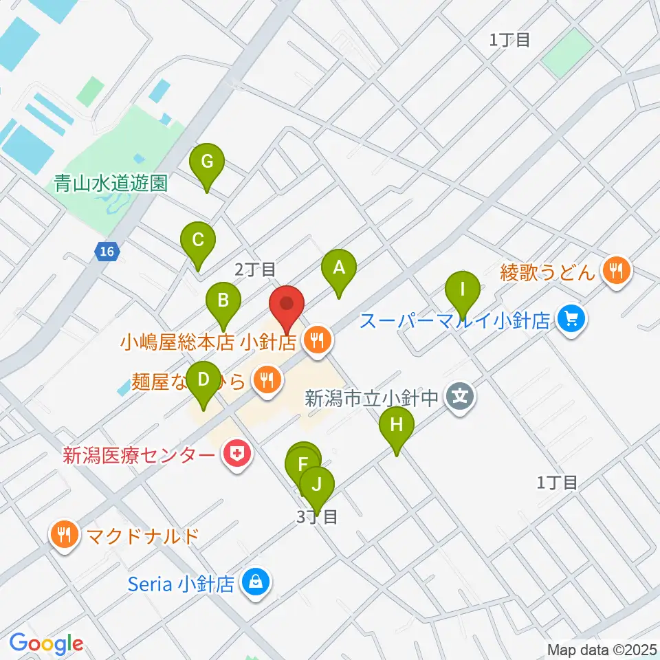 西新潟市民会館周辺の駐車場・コインパーキング一覧地図